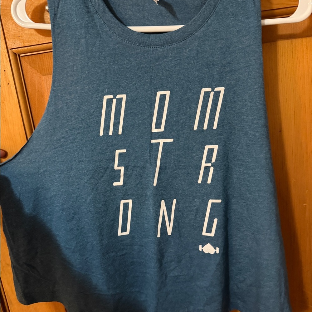 Blue 'Mom Strong' Tank Top